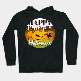 Halloween Merch With Three Wicked Pumpkin Faces Hoodie